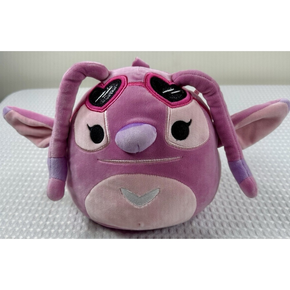 Disney Squishmallows Angel 8" Plush 2023 Pink Stitch Companion Heart Sunglasses